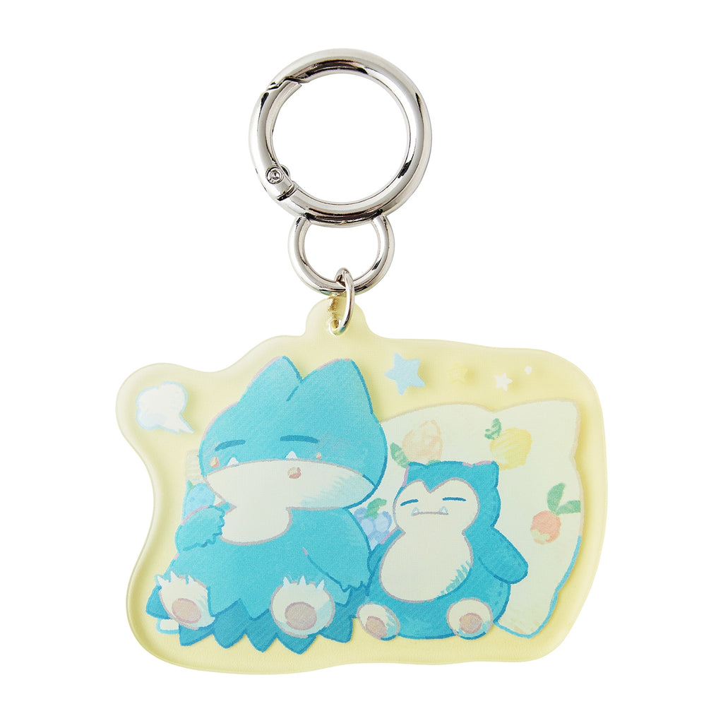 Snorlax plush keychain with Gombe, soft and cute design from Japan