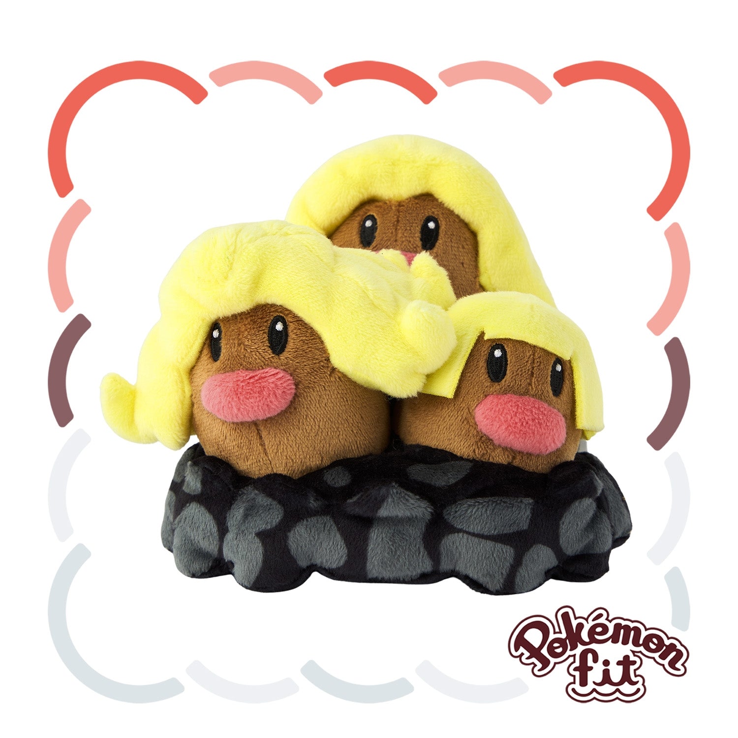 A051 Plush Dugtrio Alola form from Japan, cute Pokémon character