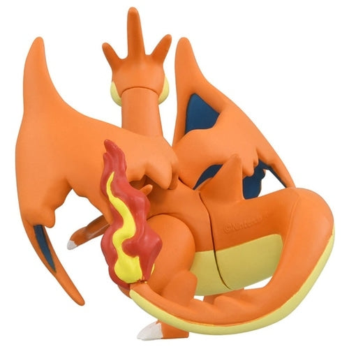 Authentic Pokemon Charizard Y figure from Japan, posed with wings spread wide