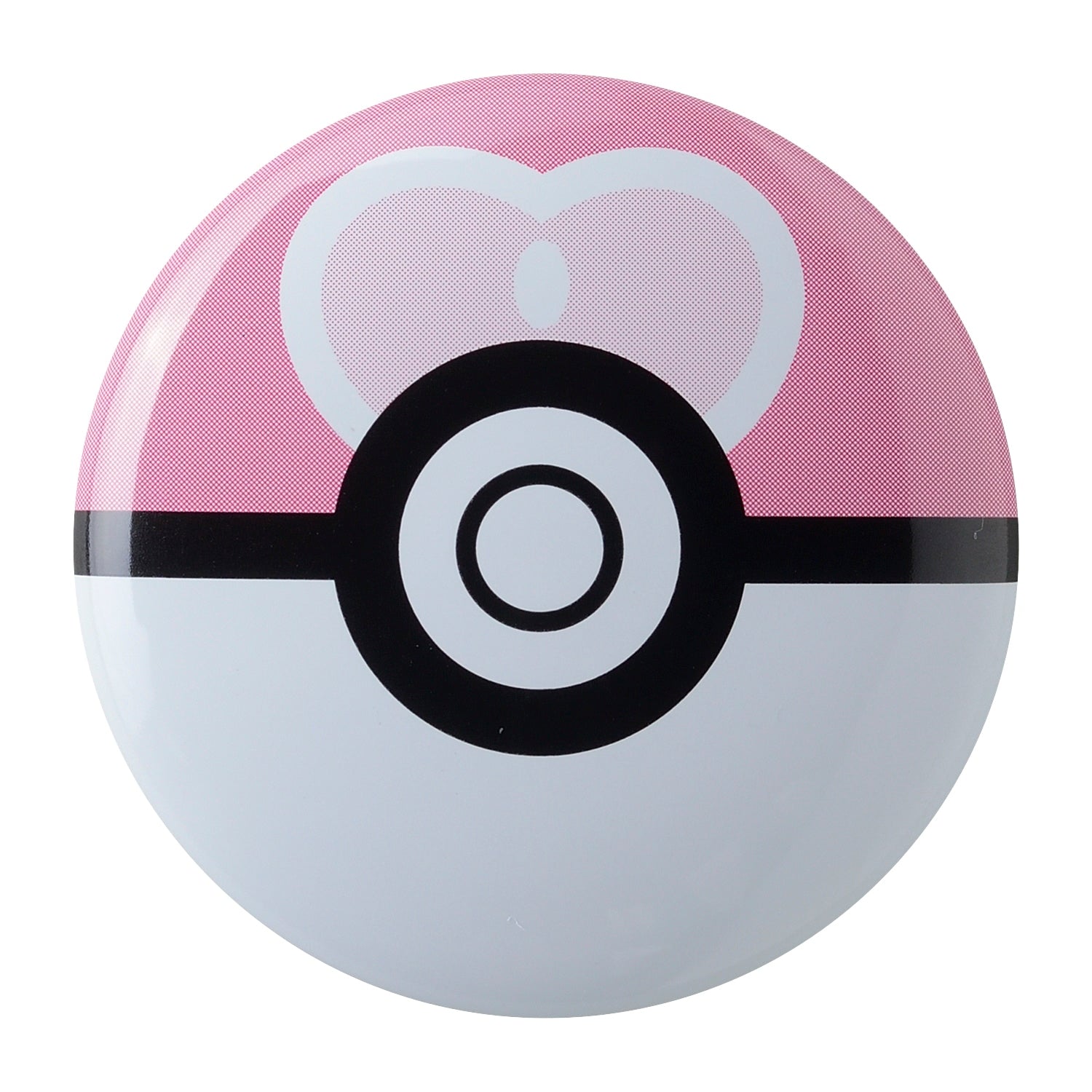 Pokemon Can Badge Love Love Ball enamel pin from Japan, featuring colorful design