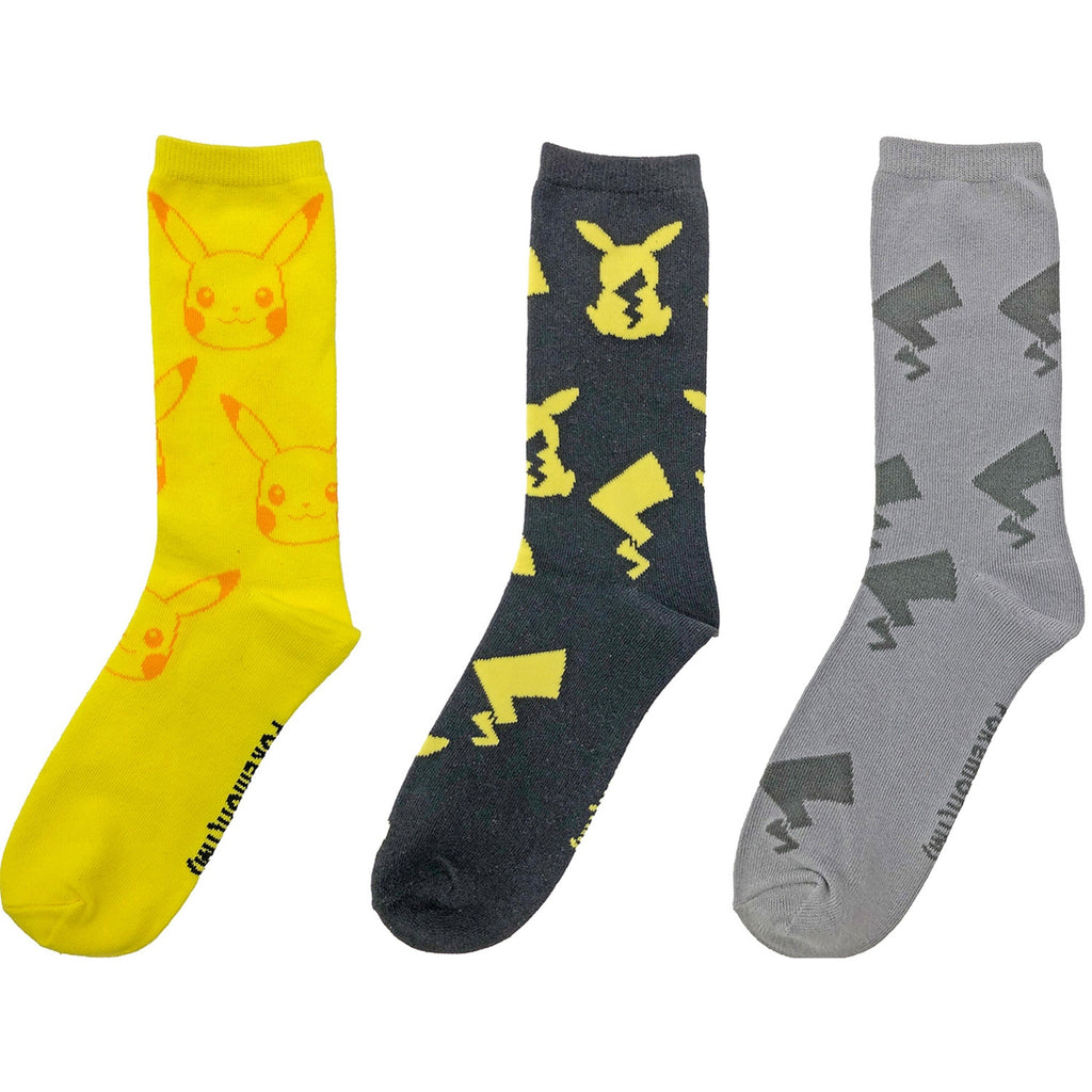 3P Crew Socks Pikachu Silhouette Tail Large (26-29cm)