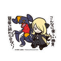BIG Cynthia & Garchomp Pokemon Sticker from Japan, featuring Cynthia and Garchomp in detailed anime style