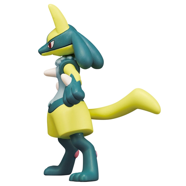Yellow Lucario Pokemon figure, authentic Japanese collectible, front view