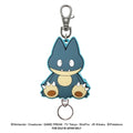 Gombe rubber reel keychain from Japan, featuring a detailed Pokemon design