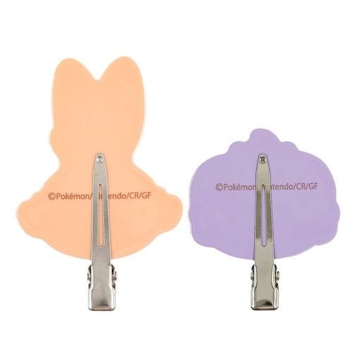 Close-up of Pokemon hair clip with fire-type Scorbunny design, made in Japan
