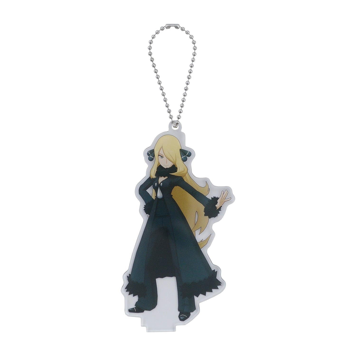 Official Pokemon Center Japan keychain with Trainer Cynthia and high-quality construction from Japan