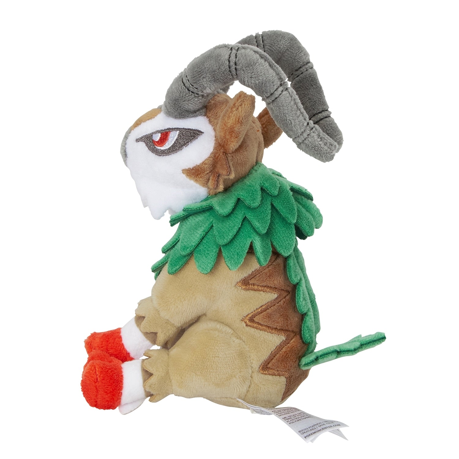 Rear view of authentic Gogoat Plush with Pokemon Center tag from Japan
