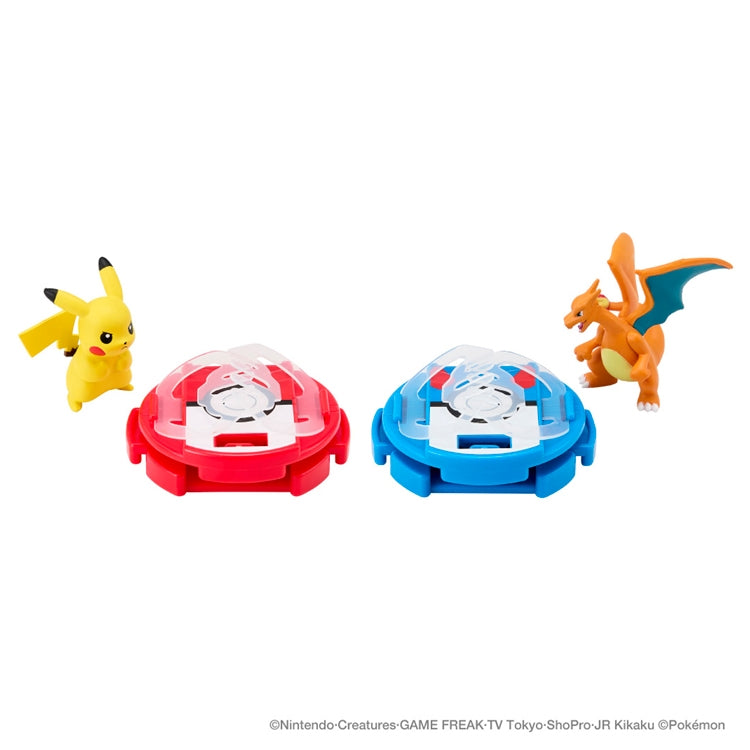 Authentic Pokemon Monster Collection figure, Pikachu and Charizard battling from Japan