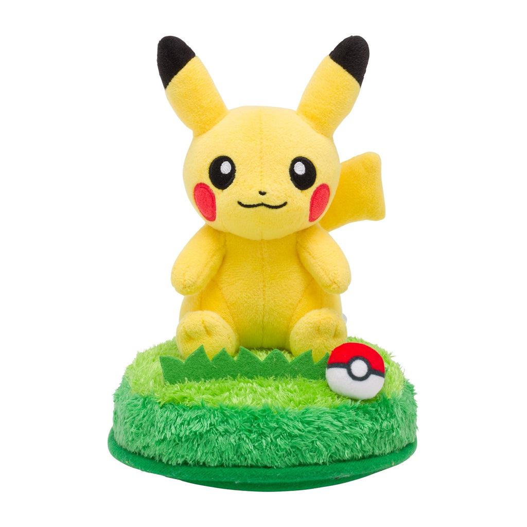 Pikachu plush stand with cute face from Japan