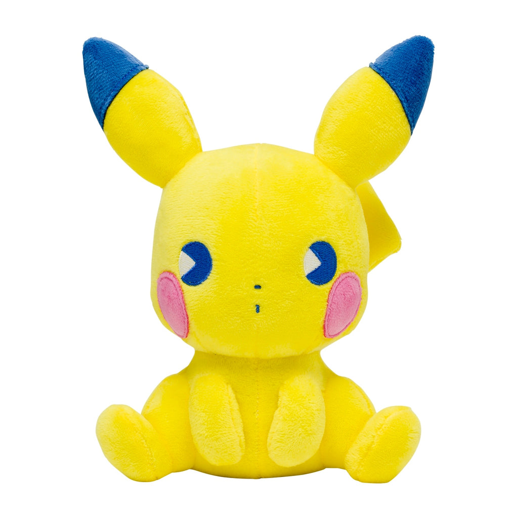 Pikachu plush from Japan with bright yellow fur and red cheeks