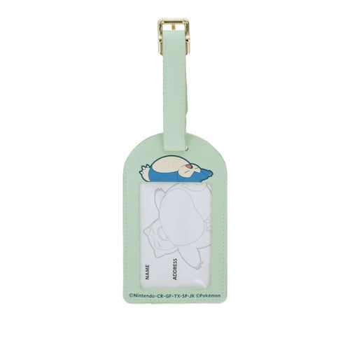 Authentic Japanese Snorlax luggage tag with official Pokemon Center logo