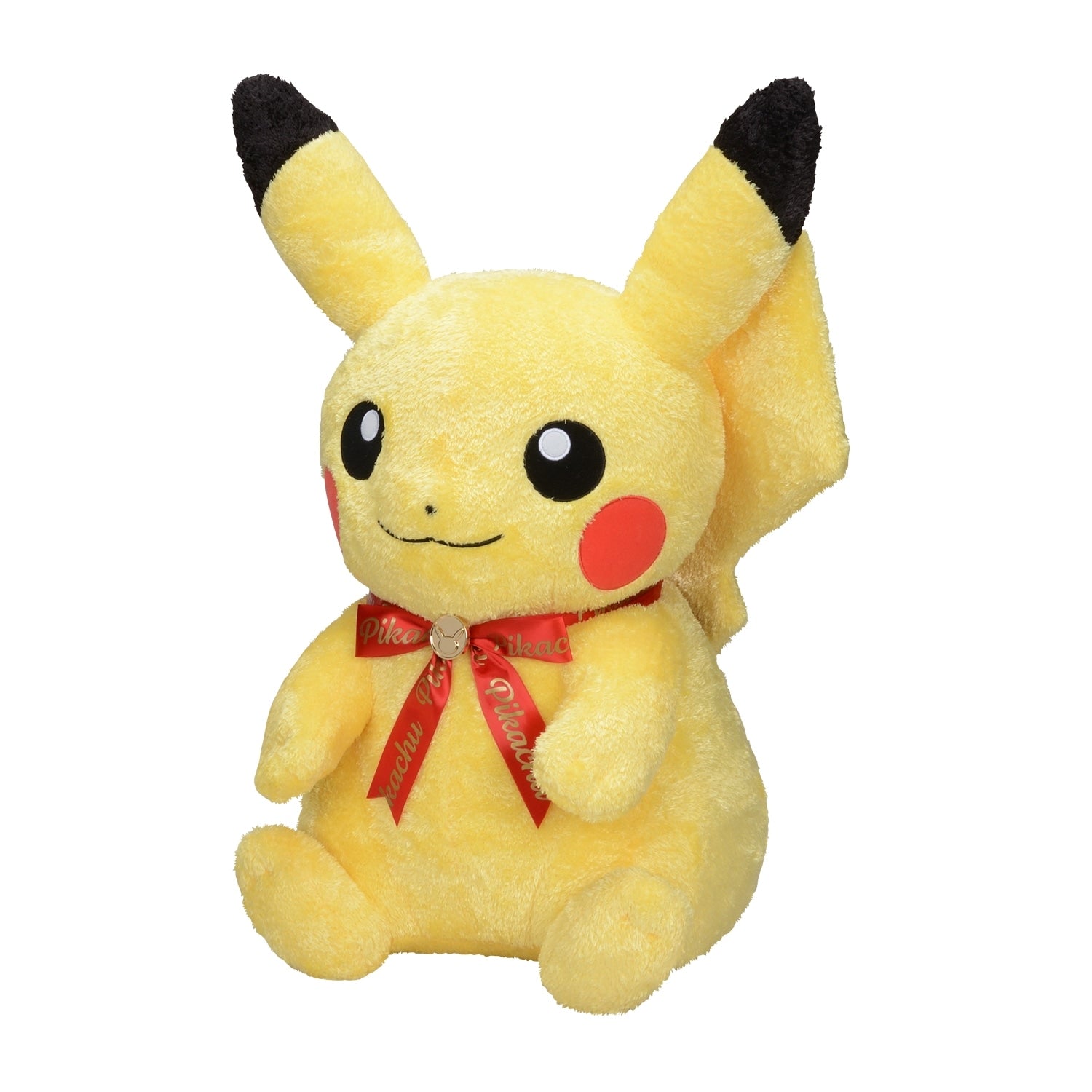 Authentic Japanese Pikachu stuffed toy, smiling face