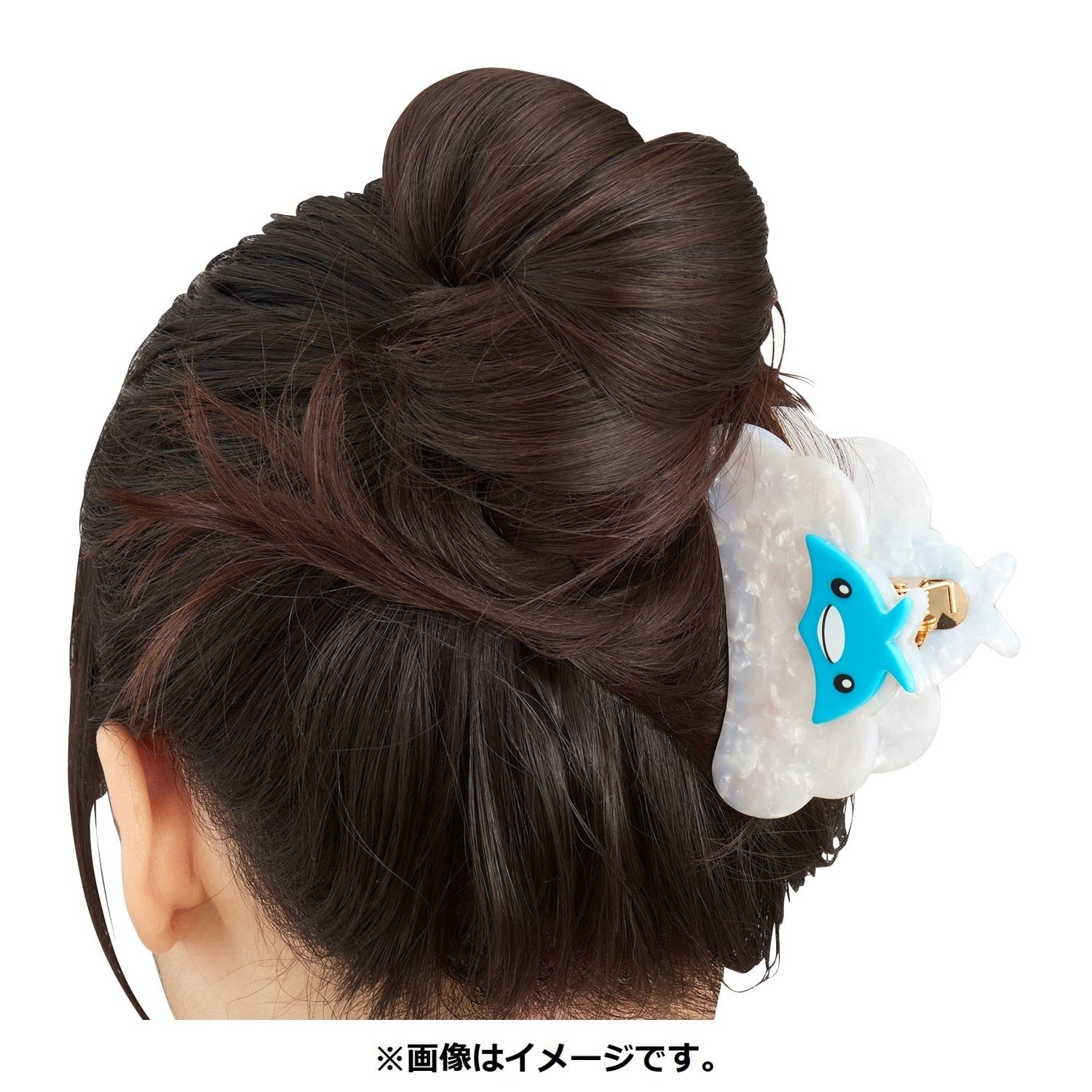 Back view of Pokémon Hair Bun Accessory packaging from Japan, showing authenticity