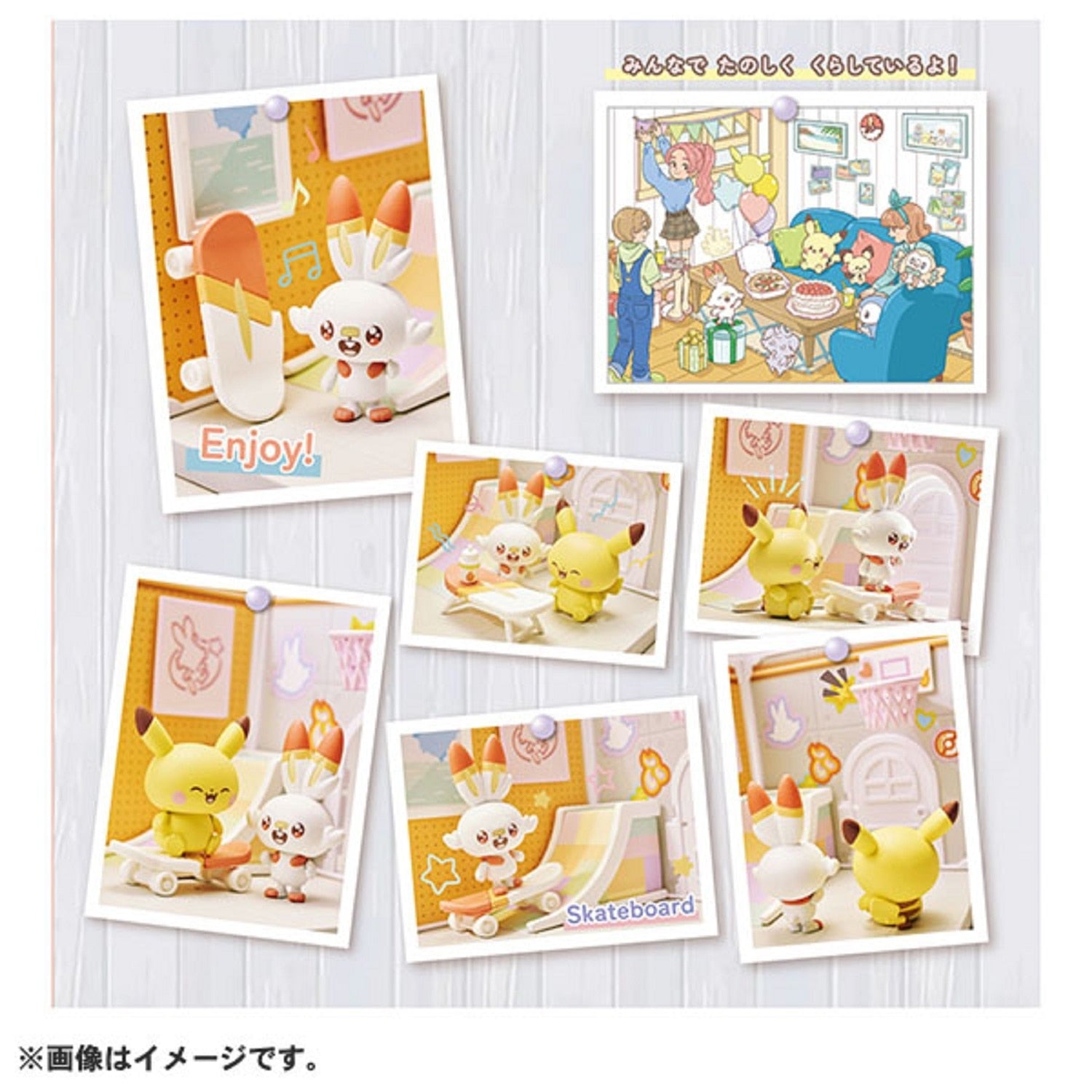 Authentic Japanese Pokemon figure, Hibany & Pikachu in detailed packaging from Japan