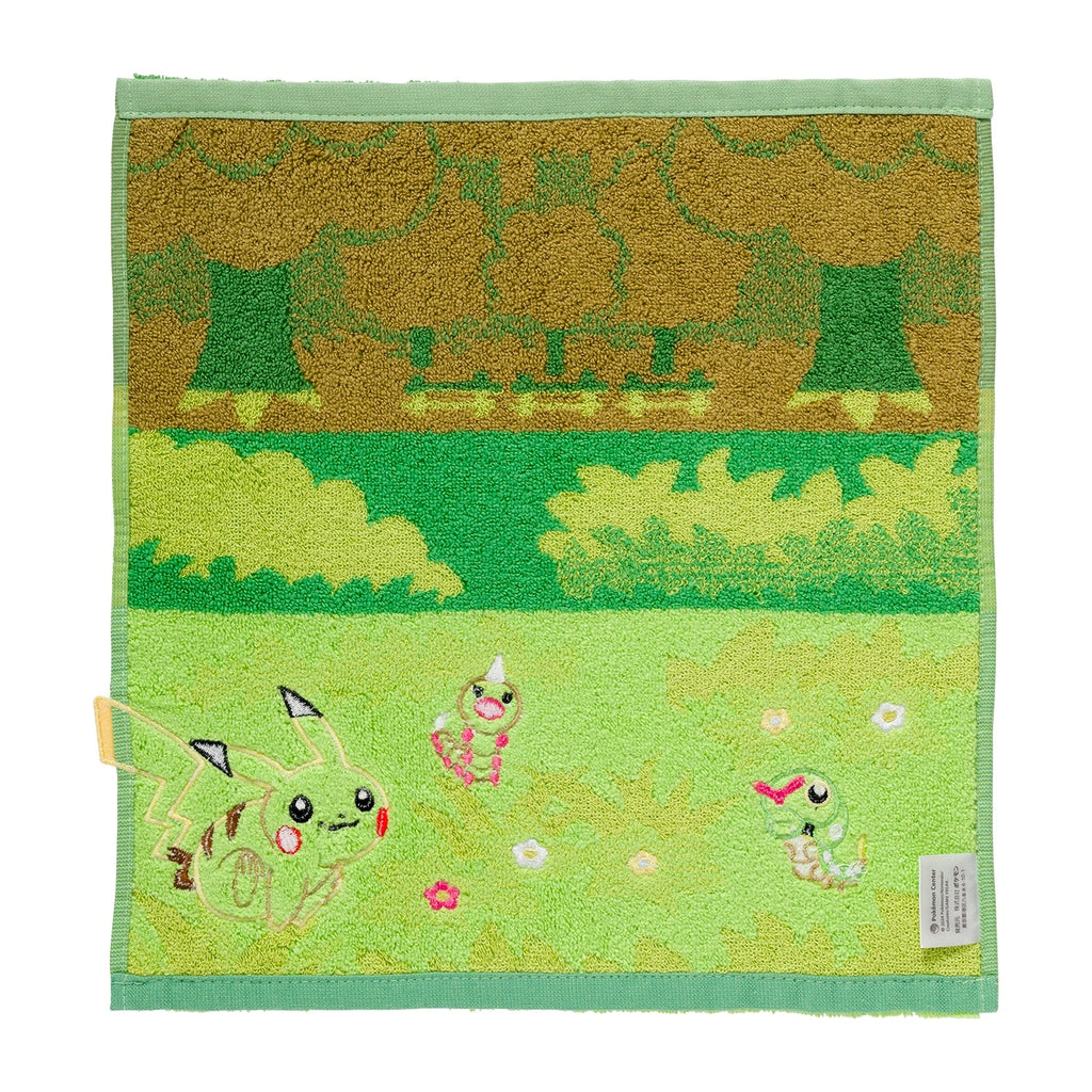 Authentic Pikachu handkerchief with vibrant colors, made in Japan