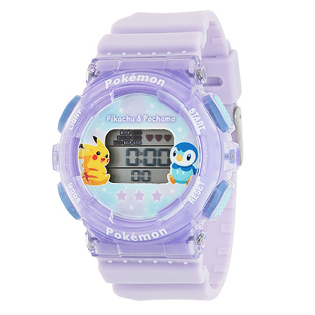 Pokemon Digital Watch Purple from Japan, featuring a vibrant purple strap