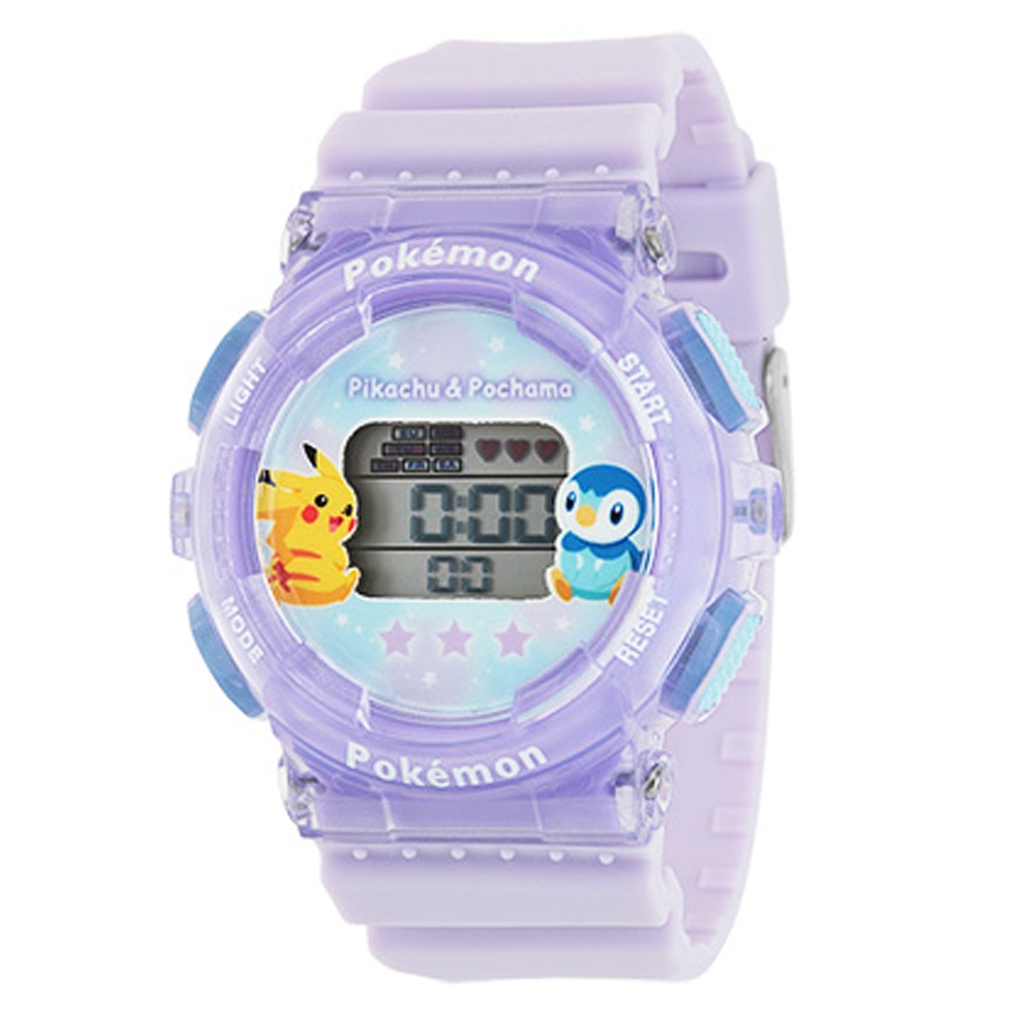 Pokemon Digital Watch Purple from Japan, featuring a vibrant purple strap