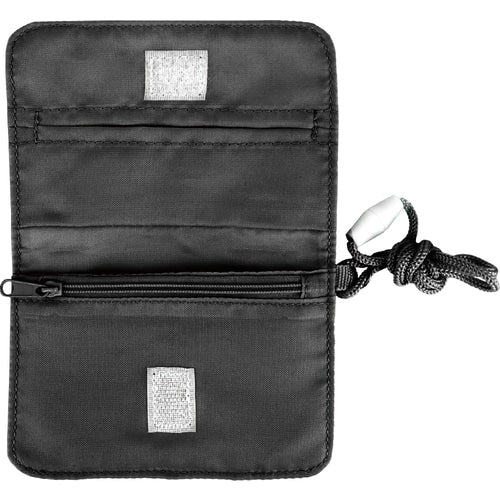 Mini going out wallet with neck cord BK