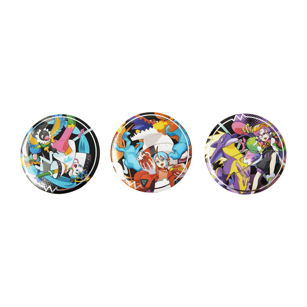 Close-up of Pokemiku 18 Harmony Stage DISTOXIN Can Badge Set with detailed design from Japan