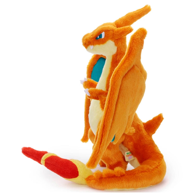 Authentic Japanese Mega Charizard Y Plush Toy with intricate details
