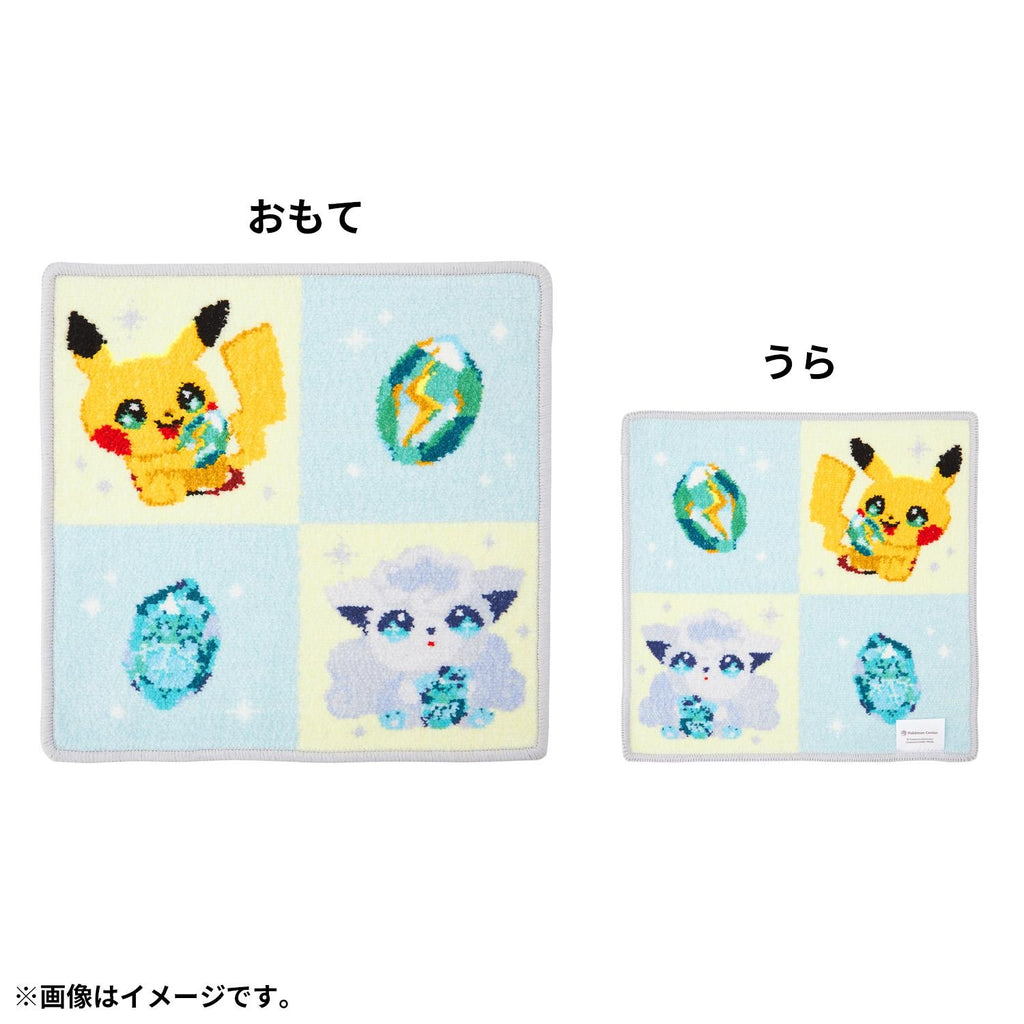 Japanese anime Pokemon Chenille towel handkerchief SHINKA NO ISHI with soft texture from Japan
