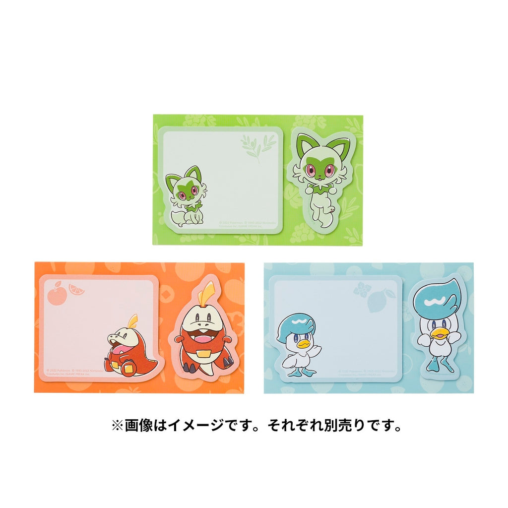 Official Pokemon Center Japan Sprigatito die-cut sticky notes with grass cat design from Japan