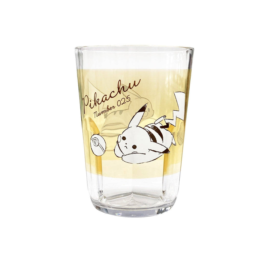 Clear tumbler "Pikachu number025" yellow
