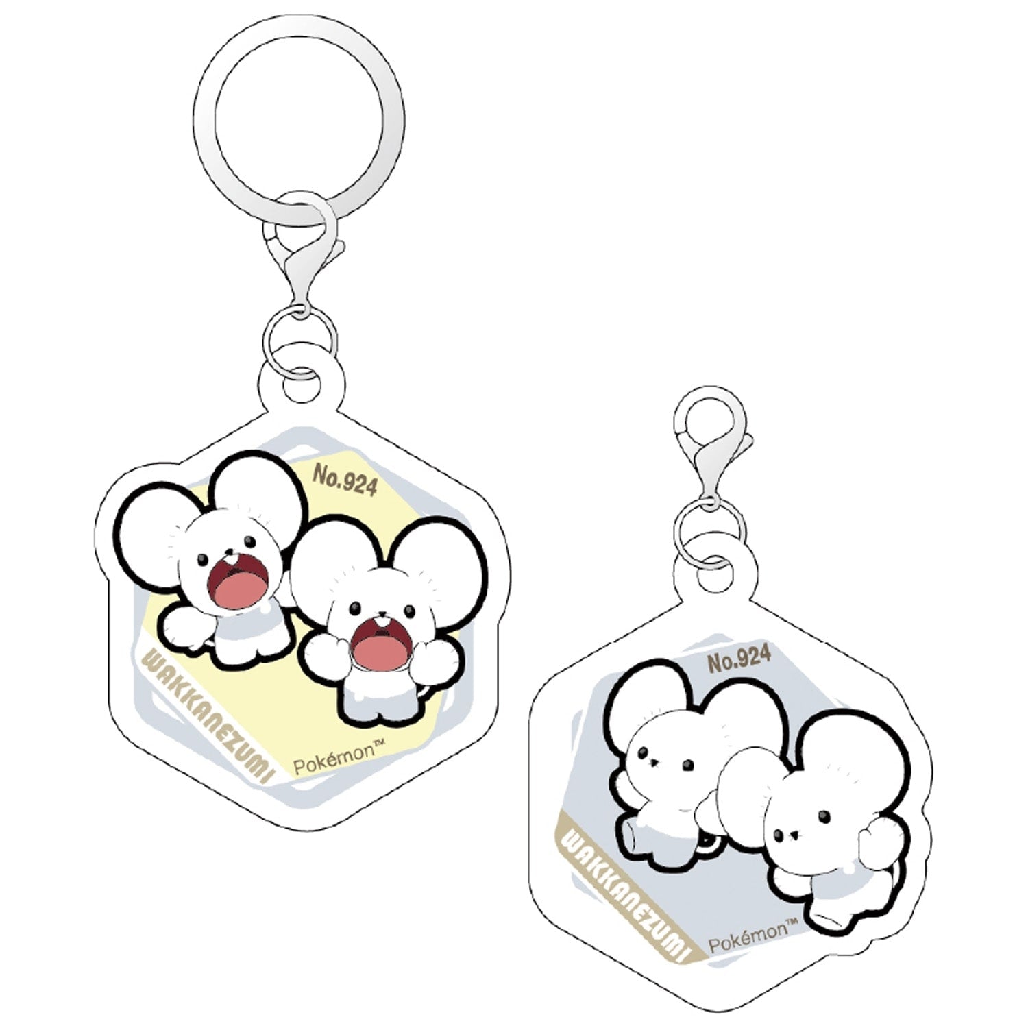 Wakka Mouse Acrylic Marker Charm Set from Japan, featuring a colorful Normal-type Pokemon