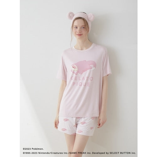 [gelato pique] Cool touch print T-shirt & shorts set pink