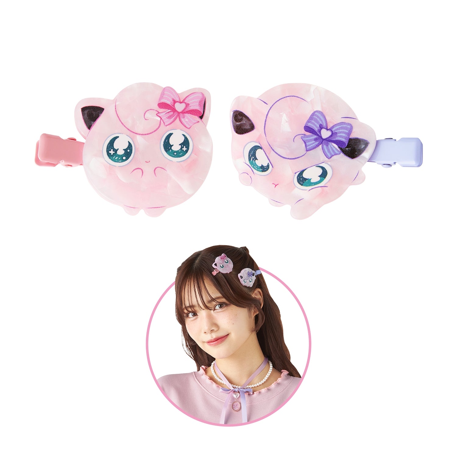 Pokemon Bangs Clip from Japan, purple color with pudding character detail
