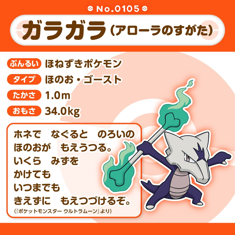 Close-up of A105 Plush Pokémon fit rattle Alola form, high-quality Japanese plushie