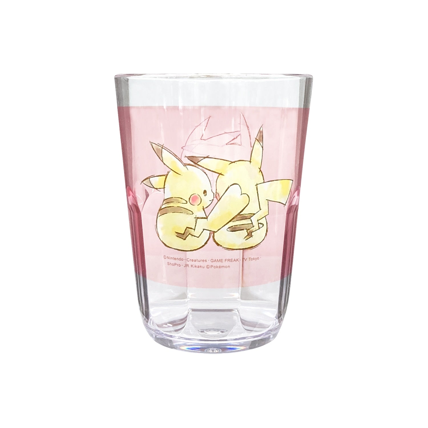Clear tumbler 370ML "Pikachu number025" sitting_pink