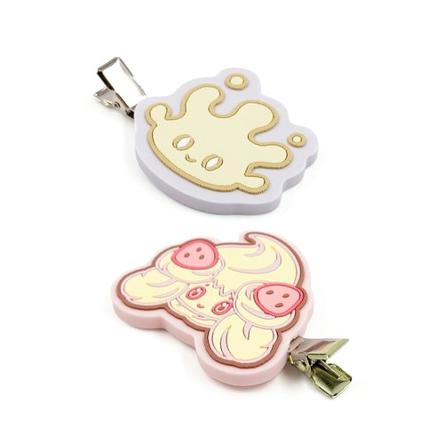 Pokemon Japan authentic collectible hair clip, Mahomil & Mawhip poke piece with vibrant colors