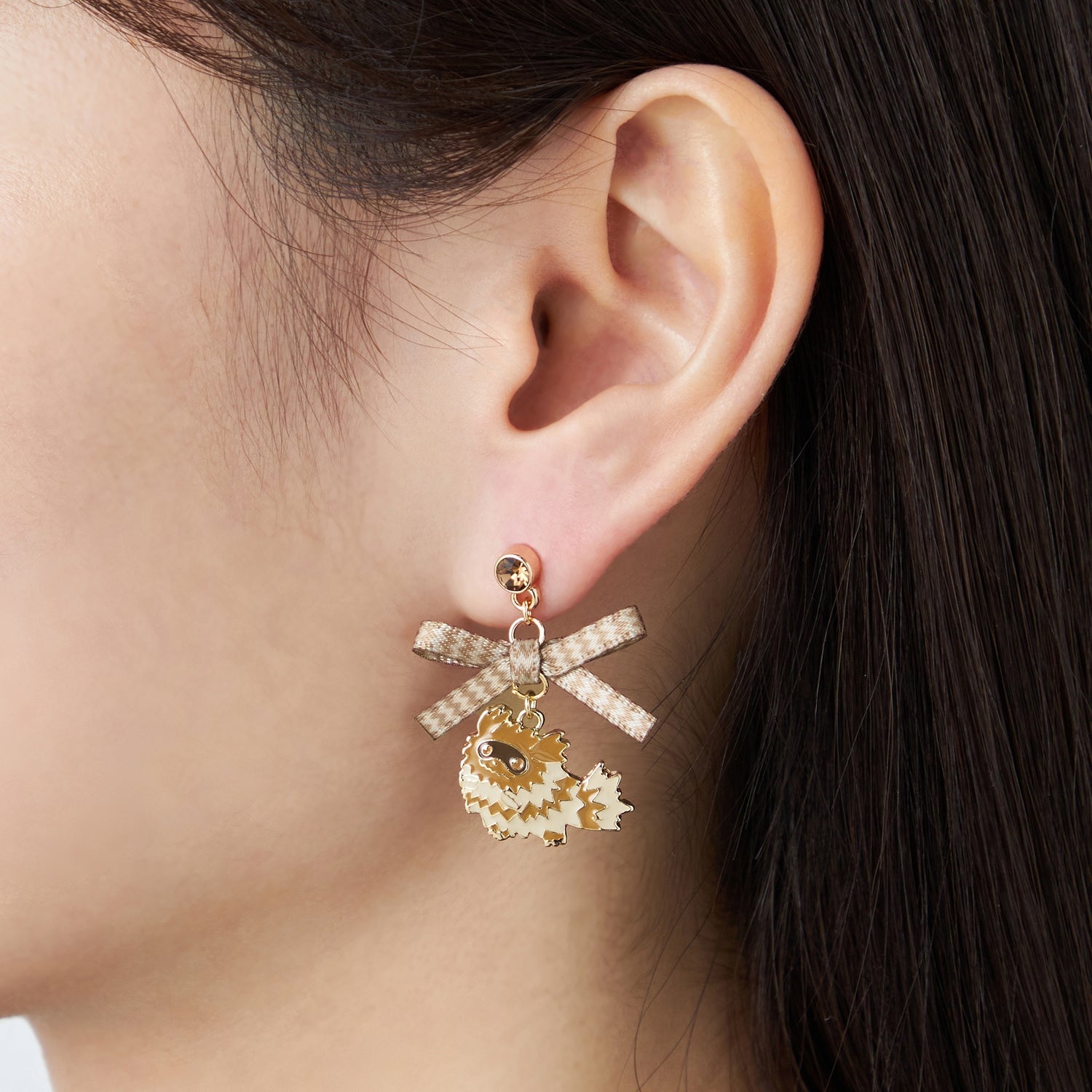 Japanese anime earrings, Nitamono Zigzaguma and Galar Zigzaguma from KADO Japan