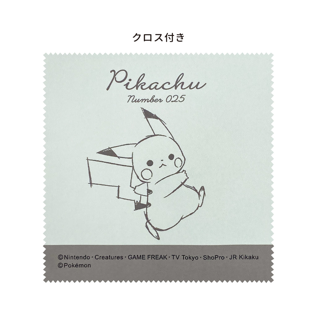 Authentic Japanese Runrun Pikachu glasses case with detailed Pikachu face