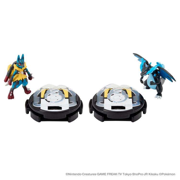 Pokemon Monster Collection Battleze figure set, Mega Lucario and Mega Charizard X, Japan exclusive