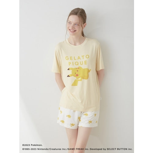 [gelato pique] Cool touch print T-shirt & shorts set Yellow