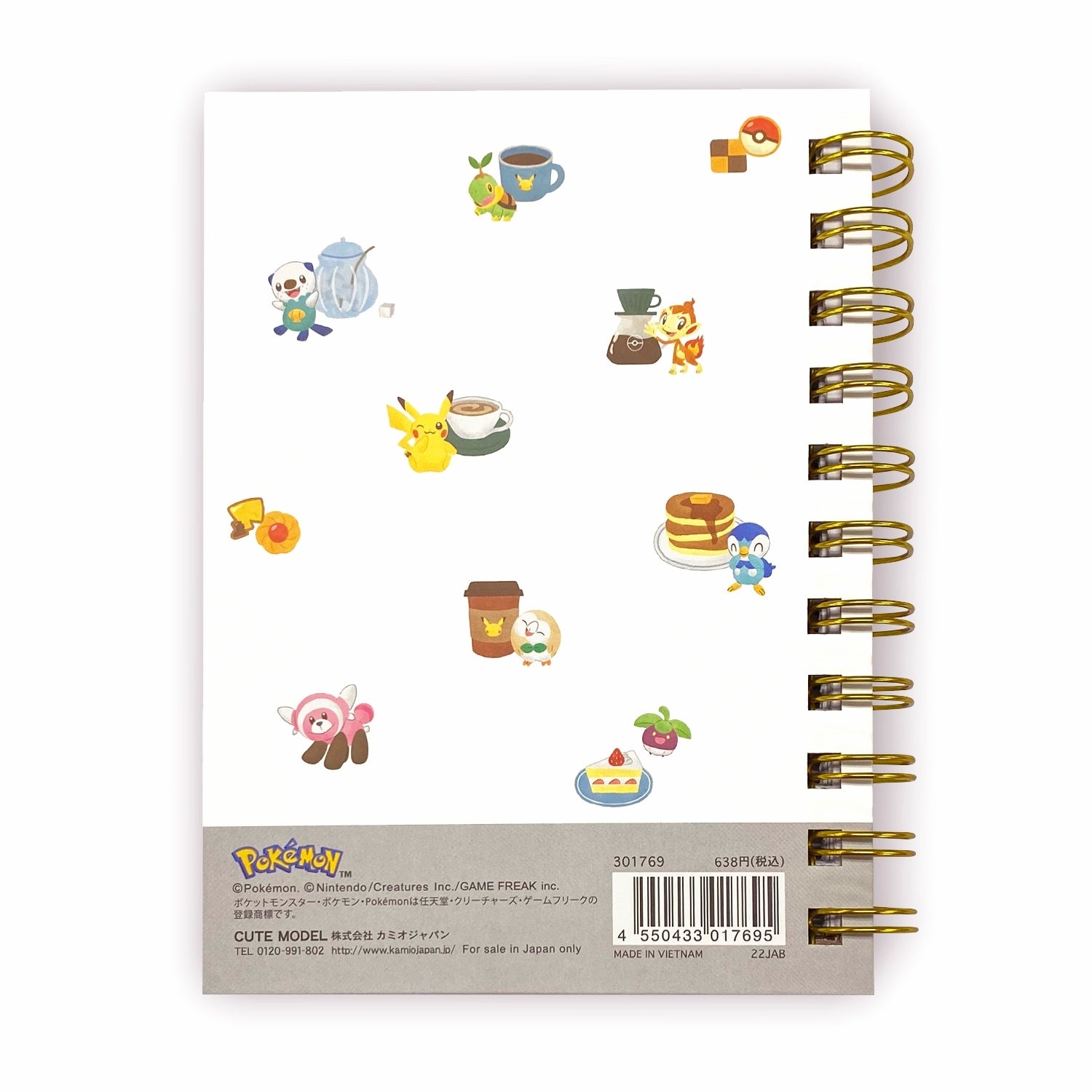 Pokemon Japan notebook with 1.8cm thickness and 135g weight, collectible item
