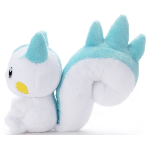 Pokemon Pachirisu plushie with detailed stitching and soft texture, made in Japan