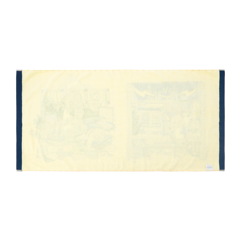 Authentic Japanese Pokemon bath towel with colorful sento vendor pattern from Japan