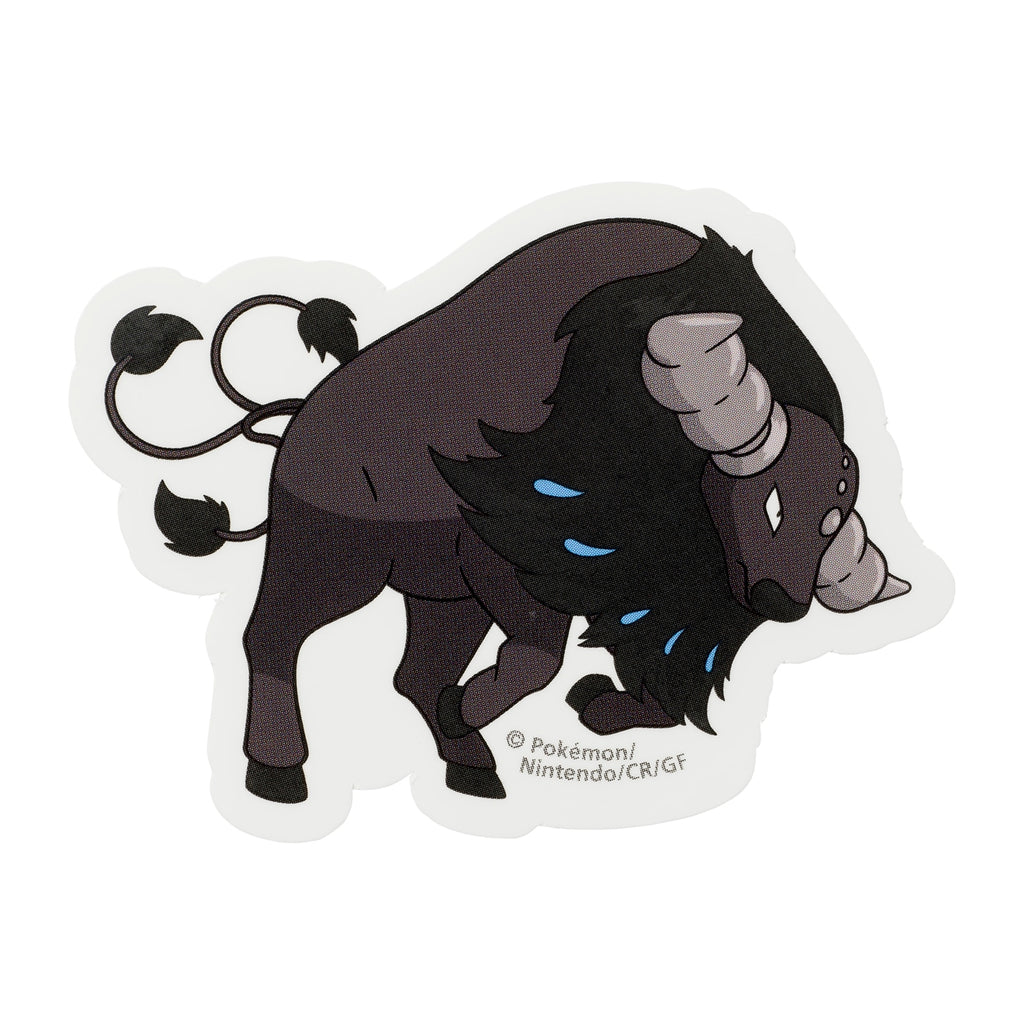 Pokemon Sticker Paldea Centaros Water Shu from Japan, featuring Tauros in a dynamic pose