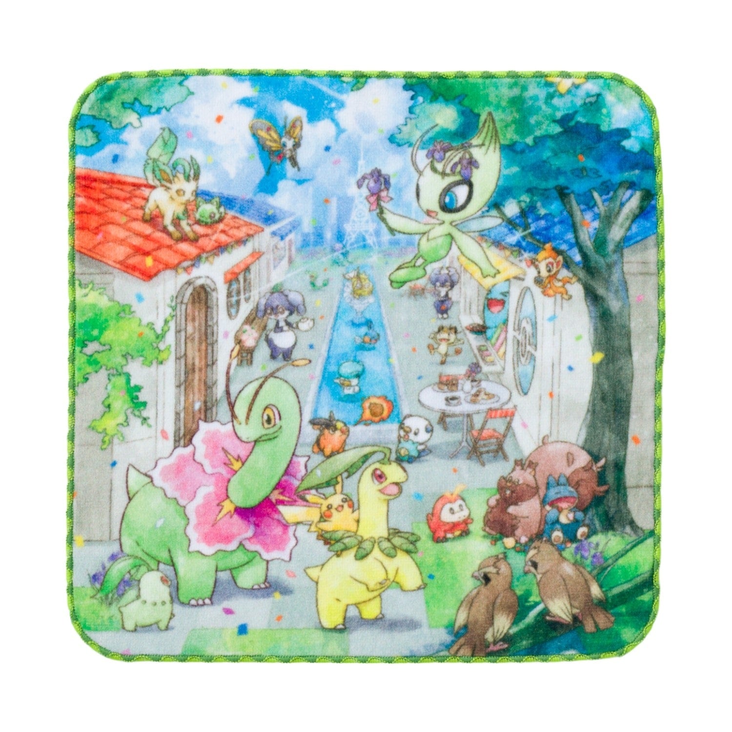 Celebi's Celebration hand towel with colorful Pokemon design from Japan