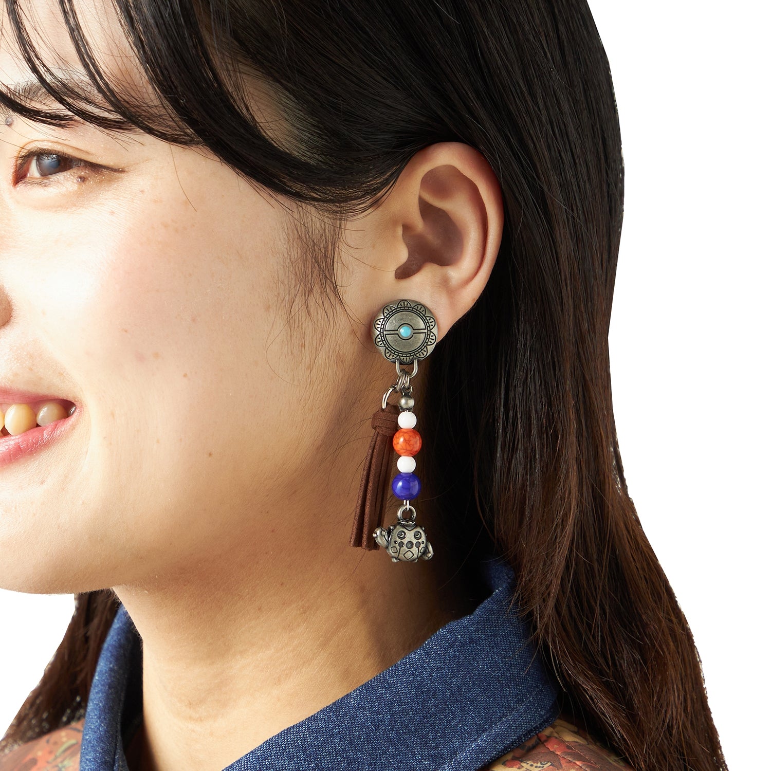 Pokemon Run Run! Desert earrings with anime-inspired design, made in Japan