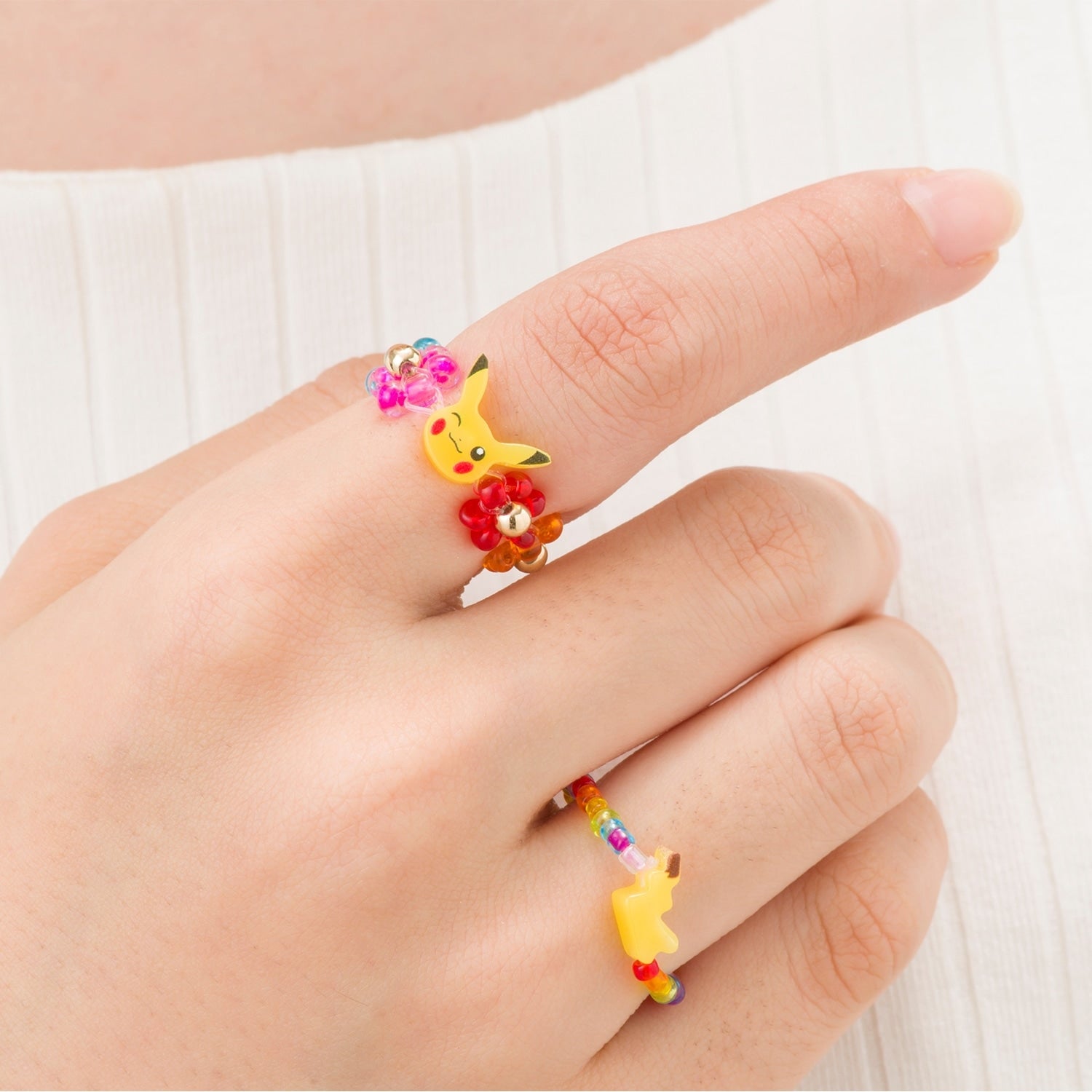Authentic Pokémon bead ring from Japan, featuring Pikachu's face