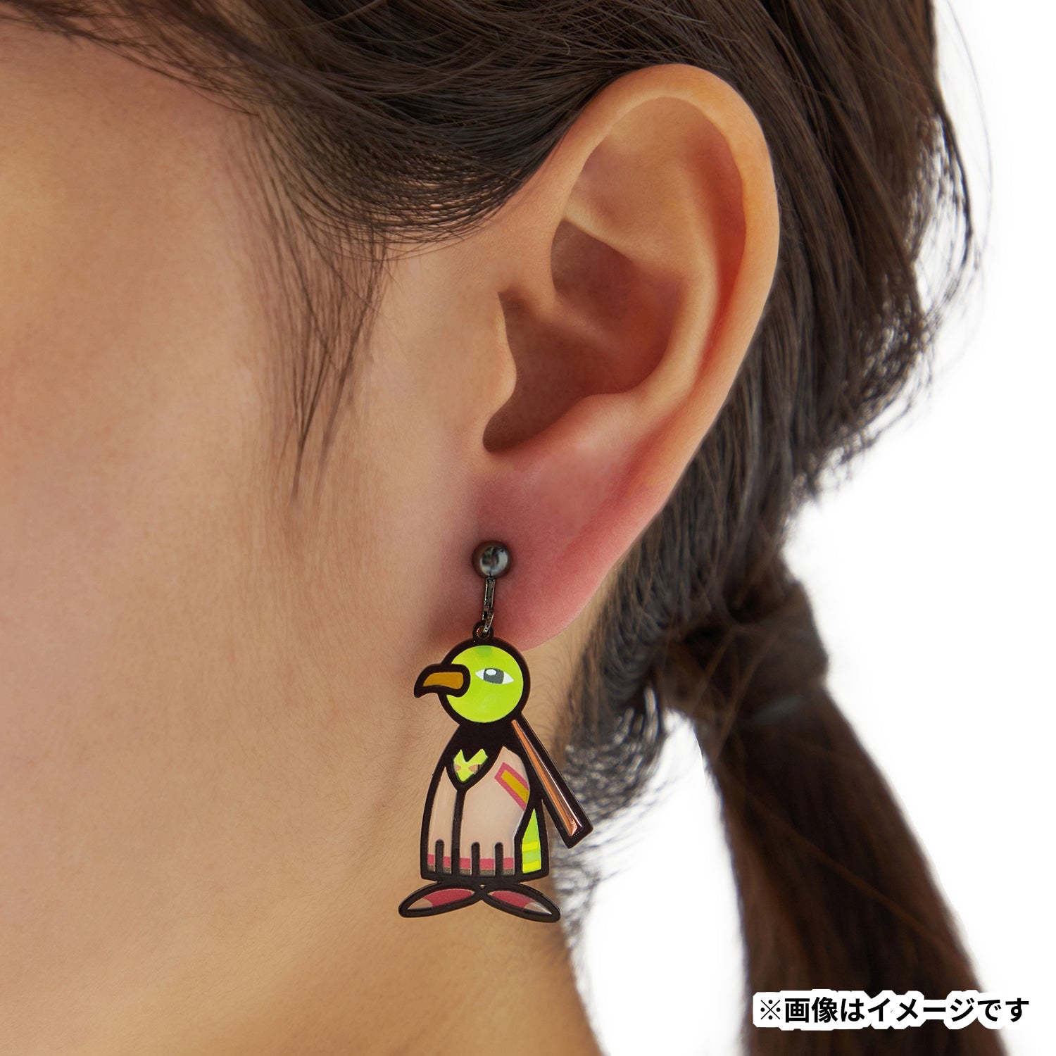 Back view of Pokémon Earrings 106 Natio with secure earring back from Japan