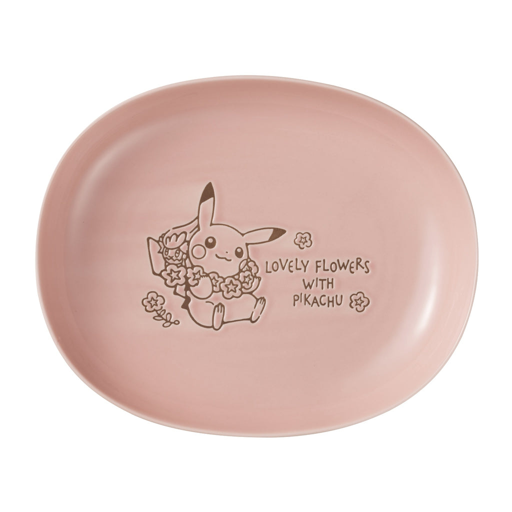 Oval bowl LOVELY FLOWERS WITH PIKACHU Pink