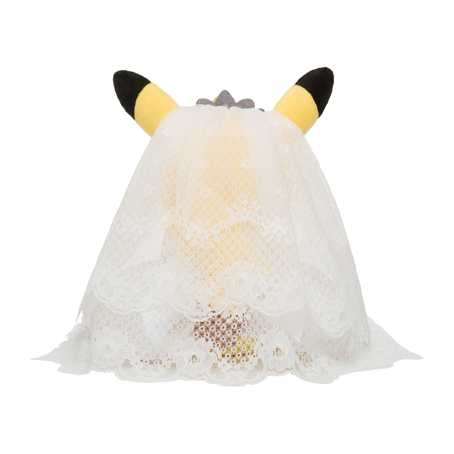 Close-up of Plush Pikachu's face from Japan with happy expression