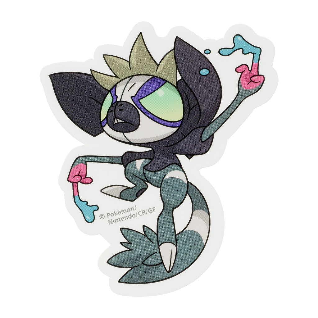 Grafaiai Pokemon sticker tag from Japan, featuring the Toxic Monkey Pokemon