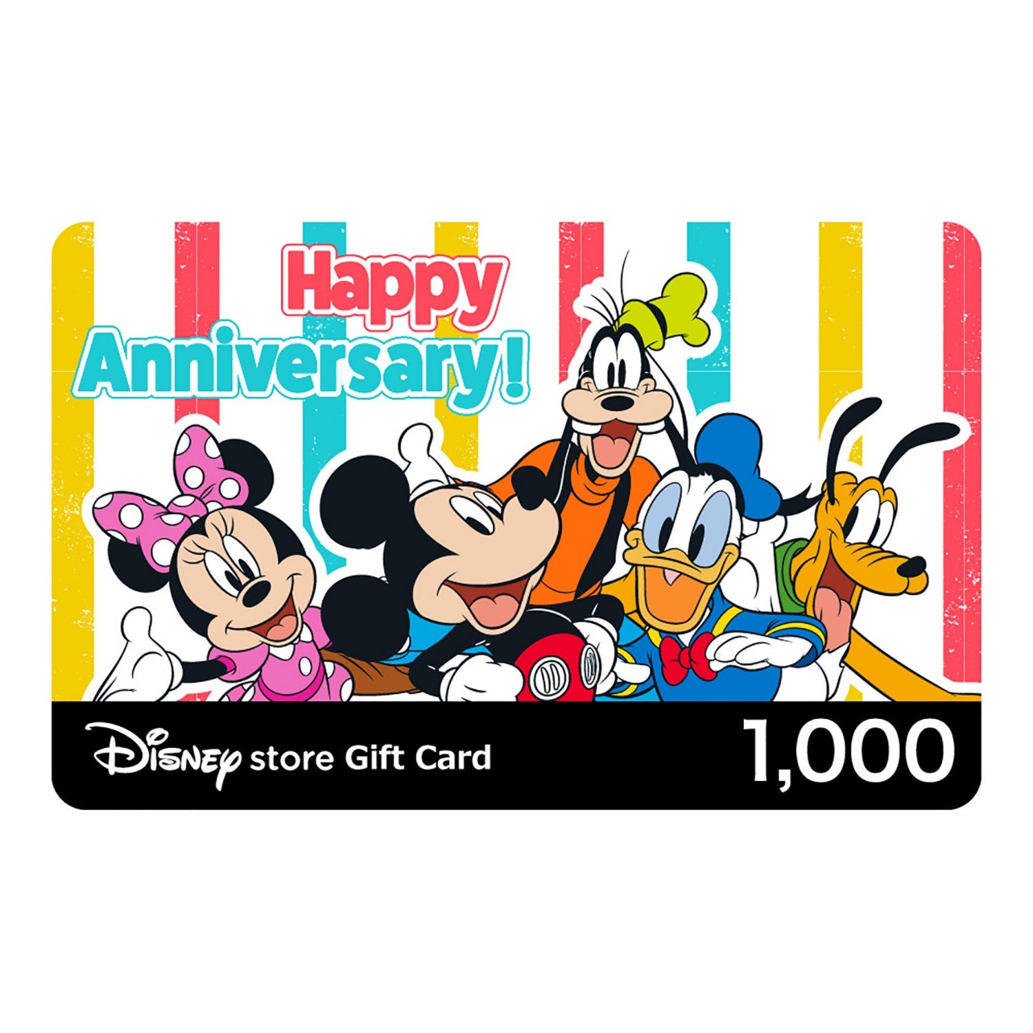 Disney Store Japan eGift Card Happy Anniversary collectible card with Mickey Mouse and Minnie Mouse, from Japan