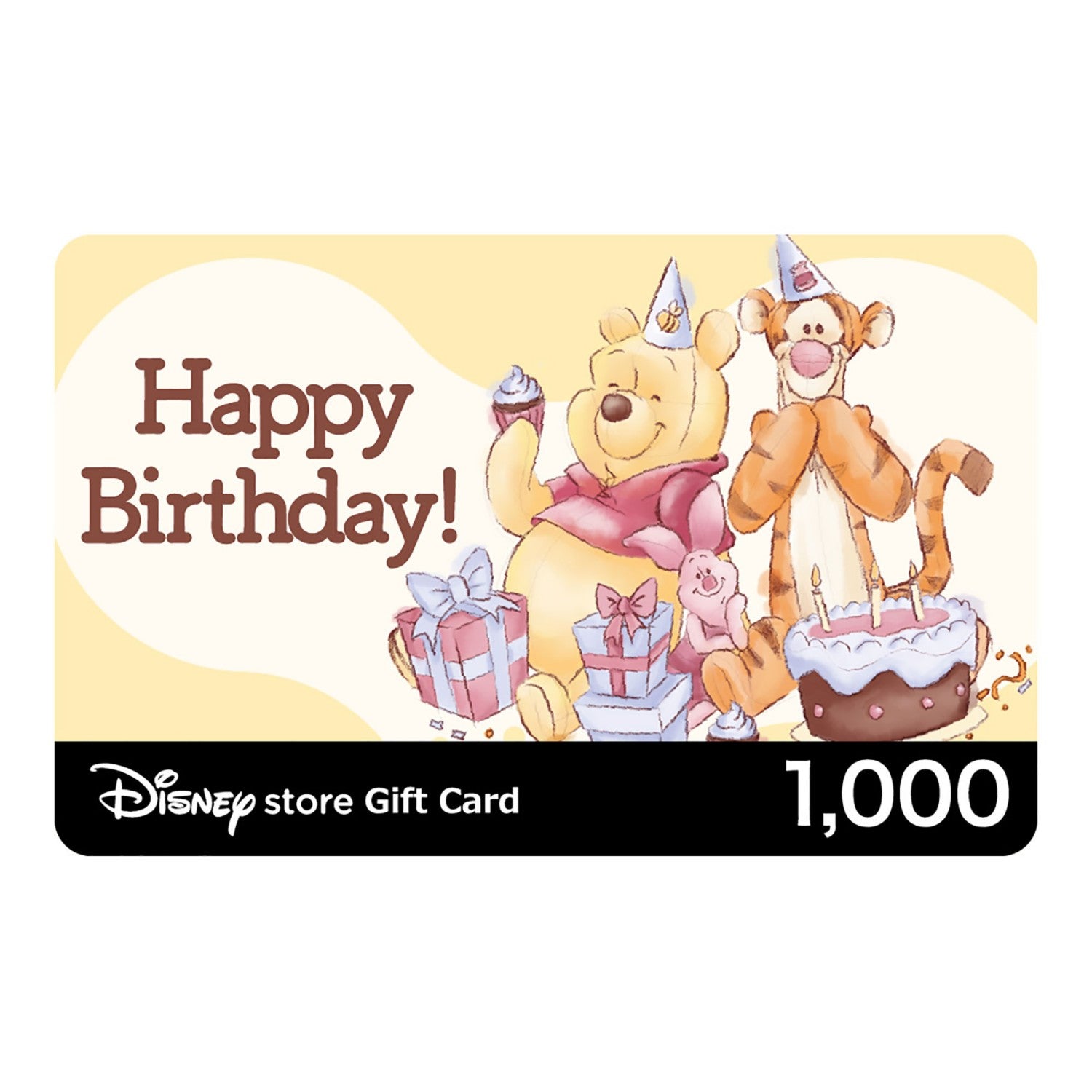Disney Store eGift Card Happy Birthday from Japan, colorful card with Disney characters